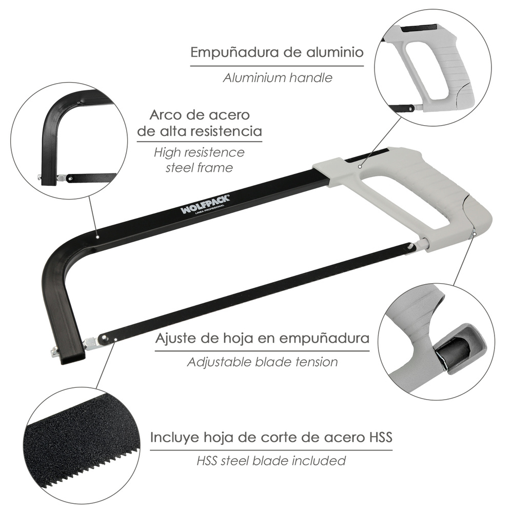 Arco Sierra Acero Con Empuñadura de Aluminio 1
